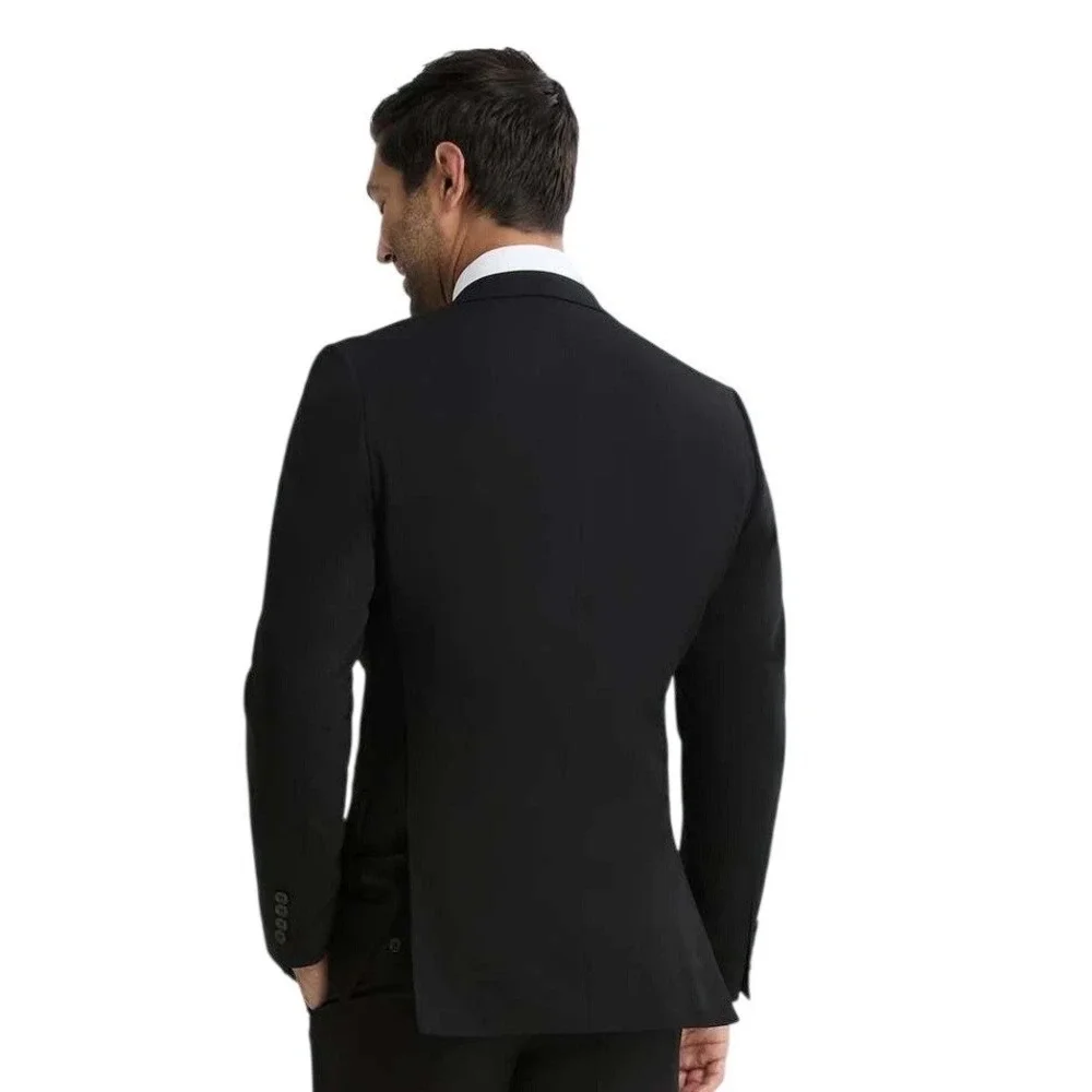 SuitShop Men Black Modern Fit Single Breasted Suit Jacket Blazer Notch Lapel NEW